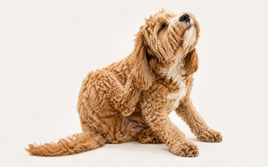 Dog scratching due to skin allergies